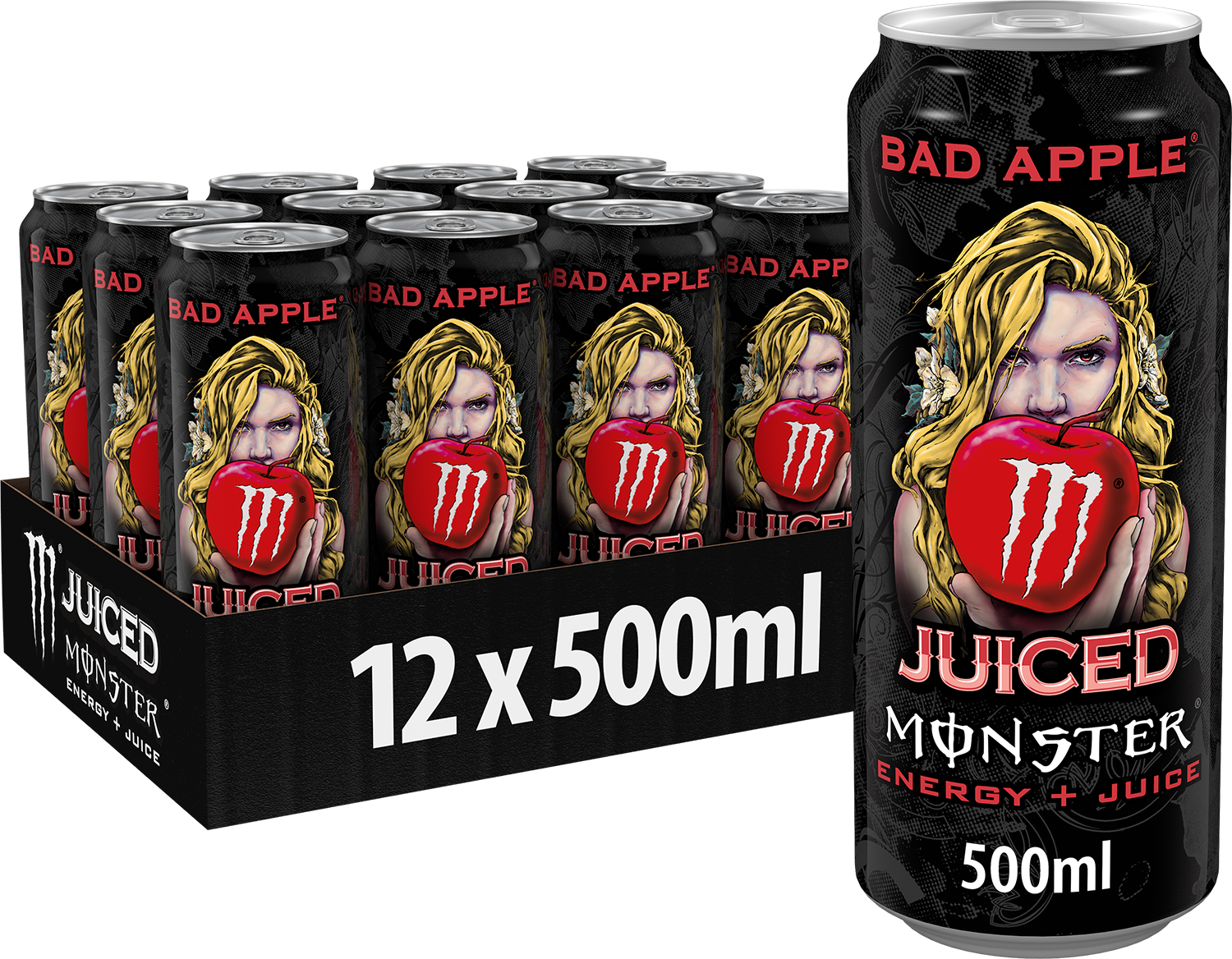 Monster Energy Juiced Bad Apple - 12 Pack (500 ml each)