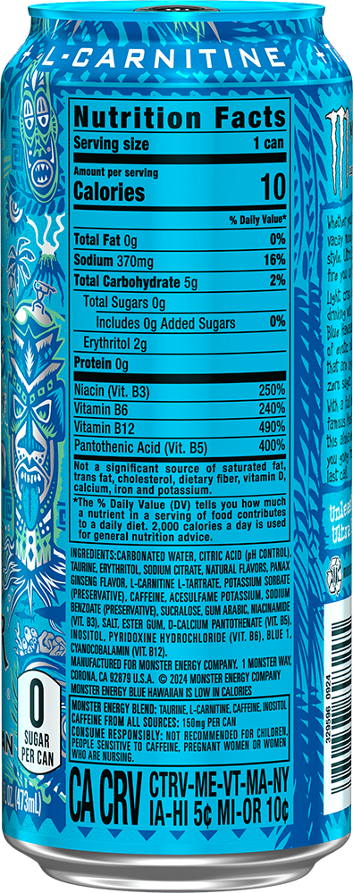Monster Energy Ultra Blue Hawaiian - 473 ml Can