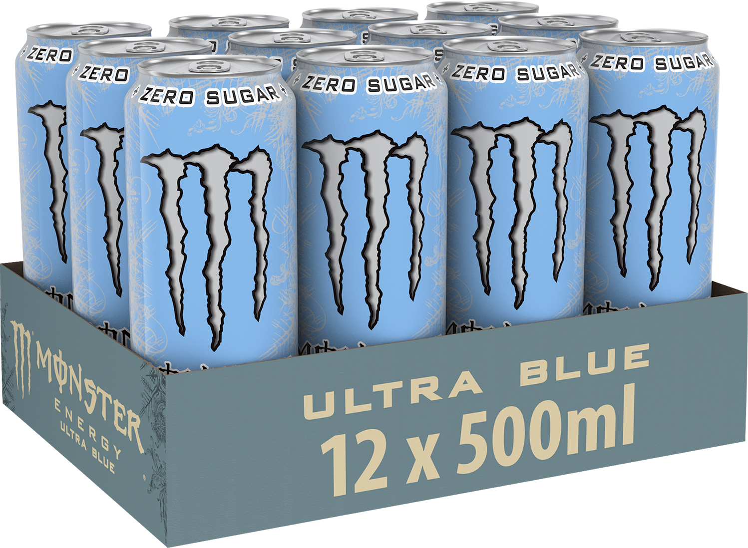 Monster Energy Ultra Blue - 12 Pack (500 ml Each)