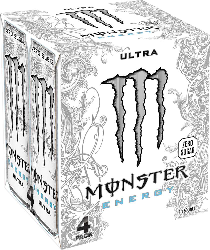Monster Energy Ultra White - Pack of 4 (500 ml Each)