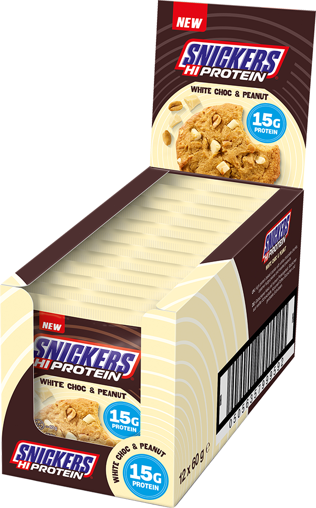 Snickers HiProtein Cookie White Chocolate & Peanut (12 x 60 g) | Premium Protein Snack — Selected by ÉLAN VITAE