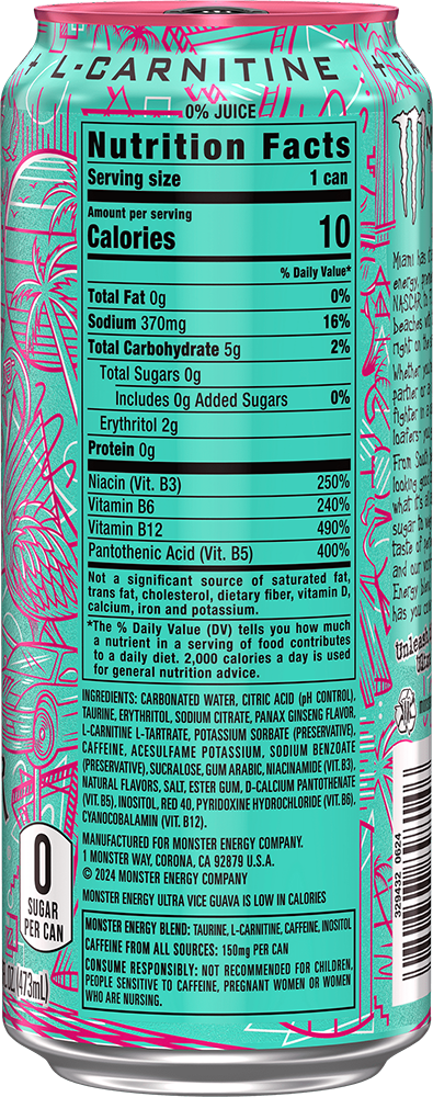 Monster Energy Ultra Vice Guava - 473 ml Can