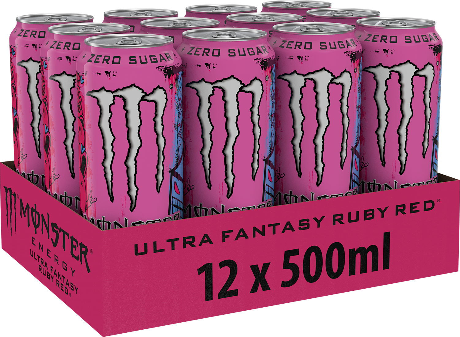 Monster Energy Ultra Fantasy Ruby Red - Pack of 12 x 500ml