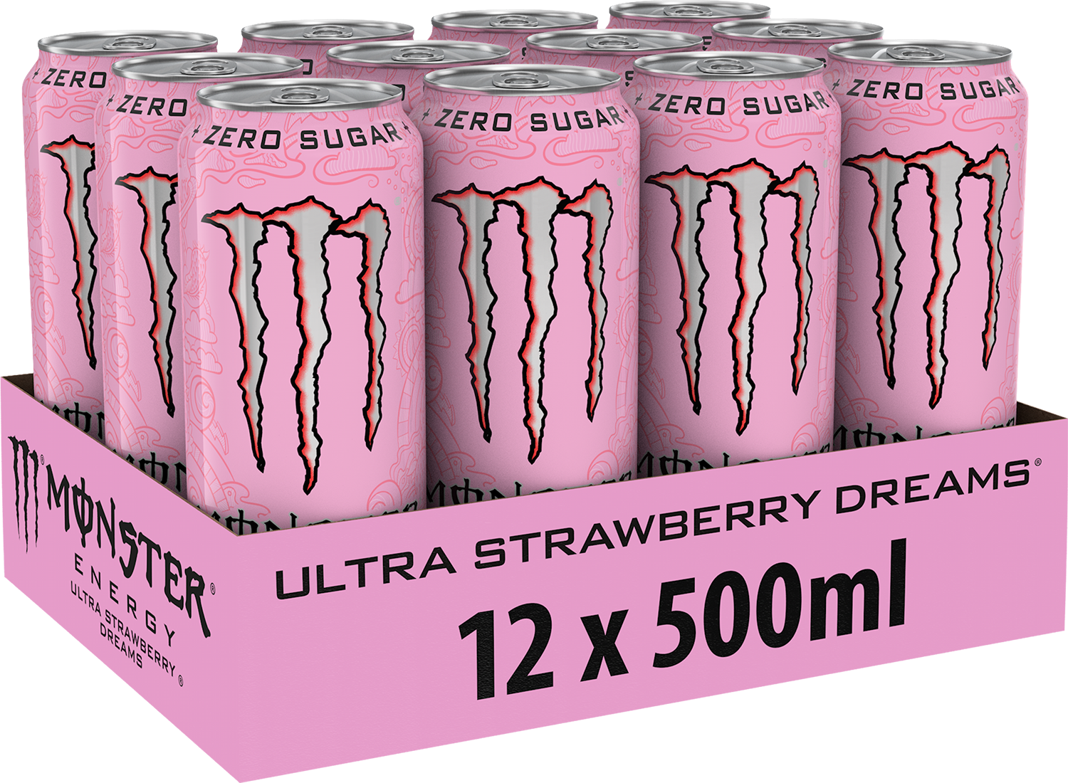 Monster Energy Ultra Strawberry Dreams - Pack of 12 (500 ml each)