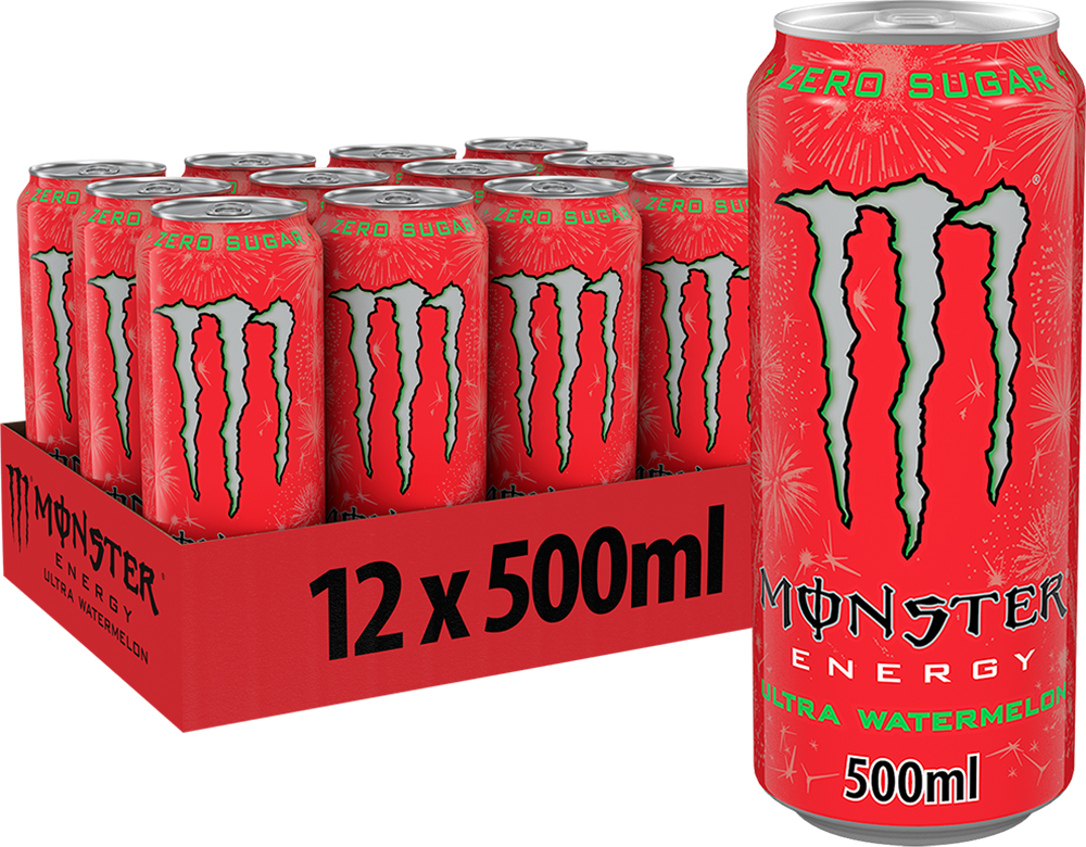 Monster Energy Ultra Watermelon - Pack of 24 (500ml Each)